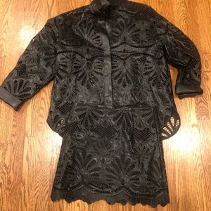 H&M Eyelet Embroidery Top and Mini Skirt